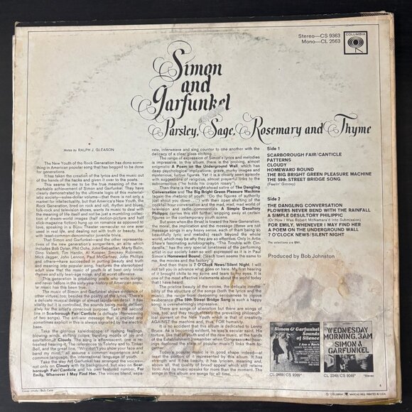 Simon and Garfunkel Greatest Hits - Parsley, Sage, Rosemary & Thyme - Picture 2 of 5